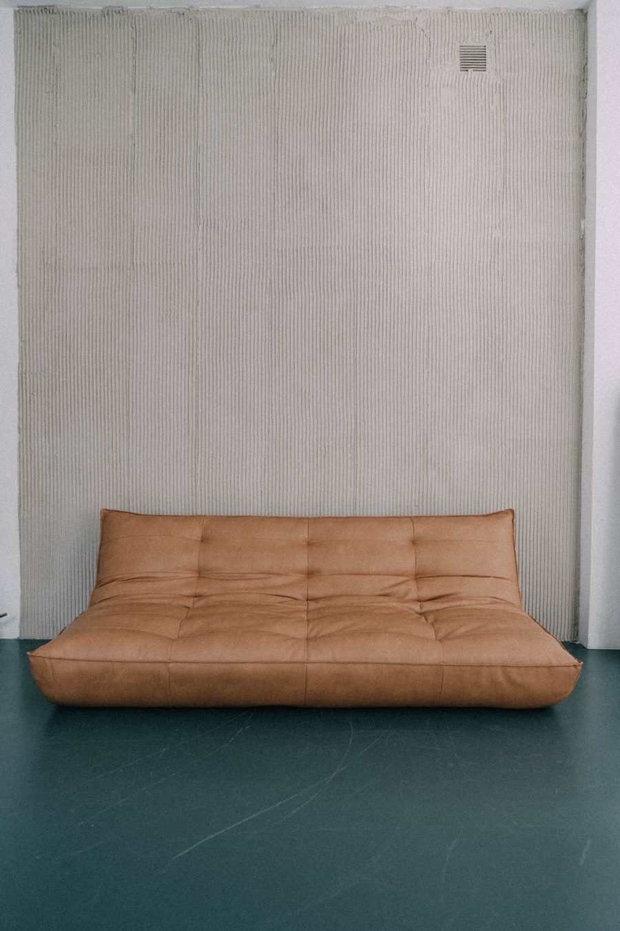 curved leather sofa